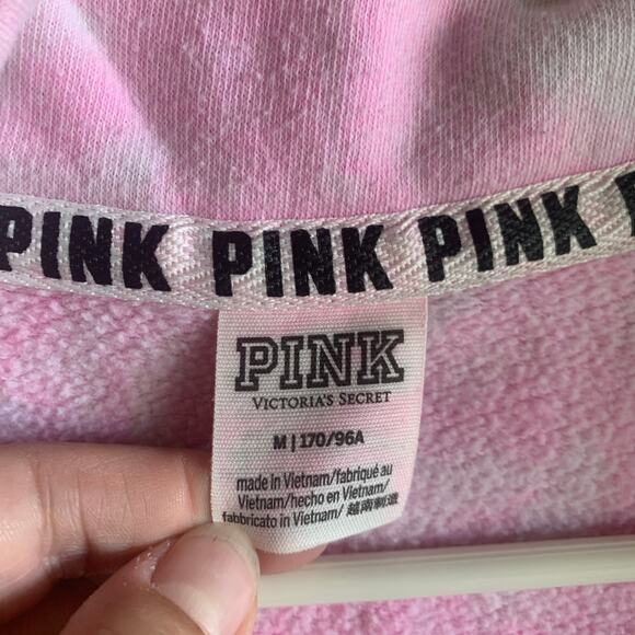 PINK womens medium 1/4 zip sweatshirt tye dye - Picture 4 of 7
